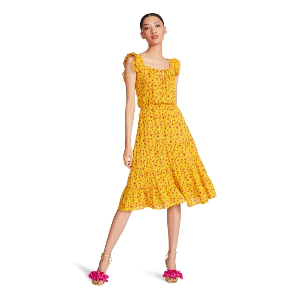 Luv Betsey By Betsey Johnson Women's Ruffled Tiered Dress Rosebud XS 0-2 BNWT SO